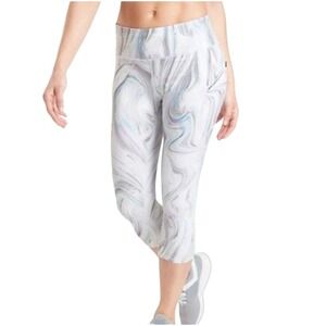 Athleta Women's White Opal Contender Stash Pocket Capri Tight Leggings Size L
